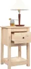 A wooden nightstand with a lamp, a jar of honey, and a honey dipper on top. The drawer is partially open. Anteprima dell’immagine prodotto