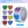 Glitzer Herz Sticker Rolle, 500 Stück Bunte Sticker Herzen Produktbild-Vorschau 3