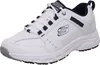 A white Skechers sneaker with blue accents is shown against a white background. Anteprima dell’immagine prodotto
