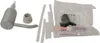 A collection of bathroom accessories, including a soap dispenser and other small items, laid out on a white background. Produktbild-Vorschau
