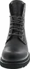 A front view of a black lace-up boot. Produktbild-Vorschau