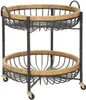 Chariot Cebu 57 X 55,5 X 62,5 Cm En Métal Noir Et Rotin Voir les images du produit 1