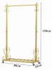 Kledingrek op wielen, met 8 haken en plank (80cm x 150cm) | Productafbeelding-voorbeeld 3