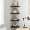 vidaXL Rohové plávajúce police 4 ks čierne 25x25x3,8 cm MDF Náhľad obrázku produktu 2