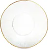 A single, clear glass plate with a gold rim, shown from a top-down perspective against a white background. Anteprima dell’immagine prodotto