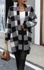 ASKSA Damen Cardigan Karierter Farbblockstrick Produktbild-Vorschau 3