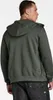 A man wearing a green hooded jacket and dark jeans, viewed from the back. Produktbild-Vorschau