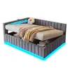 Gestoffeerd bed 140x200 cm, slaapbank met LED-verlichting, Productafbeelding-voorbeeld 8