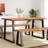 vidaXL Jídelní stůl Tree Edge 140x80x75 cm Masivní dřevo Náhled obrázku produktu 2