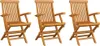 Gartenstühle mit Weinroten Kissen 3 Stk. Massivholz Teak Produktbild-Vorschau 6