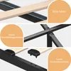 A collage of close-up images showing details of a bed frame, including wooden slats, metal supports, and assembly points. Anteprima dell’immagine prodotto