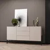 Moderne beige Küche Anrichte Wohnzimmer 3 Schubladen 2 Produktbild-Vorschau 2