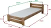 A diagram showing the dimensions of a single bed. Náhled obrázku produktu