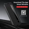 A black smartphone case with a smart window is displayed, with text and a QR code promoting an app download. Anteprima dell’immagine prodotto