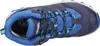 A top-down view of a blue and navy hiking shoe. Produktbild-Vorschau