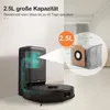 A robotic vacuum cleaner and its dustbin are shown with a graphic highlighting the dustbin's capacity. Produktbild-Vorschau