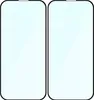 Two screen protectors for smartphones are shown side-by-side against a light blue and white background. Produktbild-Vorschau