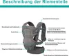 MODFU Kindertrage Bauchtrage Rückentrage Babytrage Produktbild-Vorschau 7
