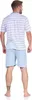 Herren Pyjama Short und T-Shirt Schlaf-Anzug; Hellgrau M/48 Produktbild-Vorschau 2