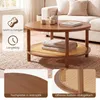 COSTWAY Ronde salontafel, diameter 80 cm, houten salontafel Productafbeelding-voorbeeld 7