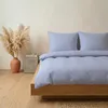 Seersucker Bettwäsche 135x200 Streifen Blau Sommer Produktbild-Vorschau 2