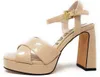 Buffalo cherry cross Partysandal. Sandalette Beige Produktbild-Vorschau 3