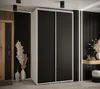 Kleiderschrank YVONA 1 - 130/60 cm, weiß/schwarz/silber Produktbild-Vorschau 1