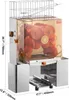 A commercial orange juicer machine filled with oranges, shown with dimensions indicated. Produktbild-Vorschau