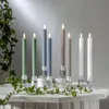 LED candela di cera a strisce set di 2 batterie timer verde Anteprima dell’immagine prodotto 10
