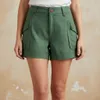 Shorts Boho-chic, Kurze Hose Leinenlook - Grün, Damen, Produktbild-Vorschau 3