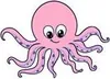 A cartoon illustration of a pink octopus with large eyes and a smiling mouth. Anteprima dell’immagine prodotto