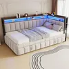 Merax: Sofá cama tapizado de 90x200 cm con cama extraíble, Vista previa de la imagen del producto 2