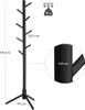 A black coat rack with multiple hooks, shown with dimensions and weight capacity. Podgląd zdjęcia produktu