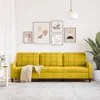 vidaXL Canapé 3 places jaune 210 cm velours Voir les images du produit 3