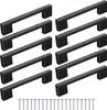 10 Stück Möbelgriffe UL Schwarz glänzend Lochabstand 96mm Produktbild-Vorschau 1
