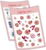 Two sheets of stickers with floral designs and text. Produktbild-Vorschau