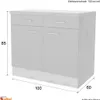 Küchenunterschrank - 100 cm breit - Weiß Sonoma Eiche – Produktbild-Vorschau 4