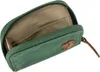 An open green wallet with a brown leather logo. Produktbild-Vorschau