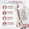 Diagram illustrating the ergonomic features of an office chair, with a superimposed skeleton of a human torso highlighting support points. Produktbild-Vorschau