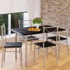 CASARIA® Ensemble table à manger avec 4 chaises noir Voir les images du produit 1