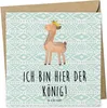 Mr. & Mrs. Panda Grußkarte Lama König - Aztekenblau - Produktbild-Vorschau 1