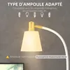 HOMCOM Lampadaire lampe sur pied de salon réglable en Voir les images du produit 6