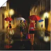 ARTland Poster Frauen beim Einkaufen im Regen Größe: 40x40 Produktbild-Vorschau 1