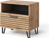 A wooden nightstand with a drawer and an open shelf, shown against a white background. Anteprima dell’immagine prodotto