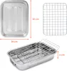 A stainless steel roasting pan with a removable rack, shown from multiple angles with dimensions indicated. Náhľad obrázku produktu