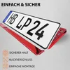 2 Kennzeichenhalter Rot - Chrom Kennzeichenhalterung Halter Produktbild-Vorschau 5