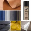 A collage of materials and a spray can, likely for upholstery. Náhled obrázku produktu