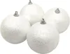 Weihnachtskugel mit Glitzer Ø8cm 4 Stück weiß Produktbild-Vorschau 1