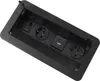 A black furniture-integrated power outlet with multiple sockets and ports. Produktbild-Vorschau