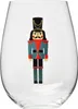 A clear shot of a wine glass with a nutcracker design. Produktbild-Vorschau